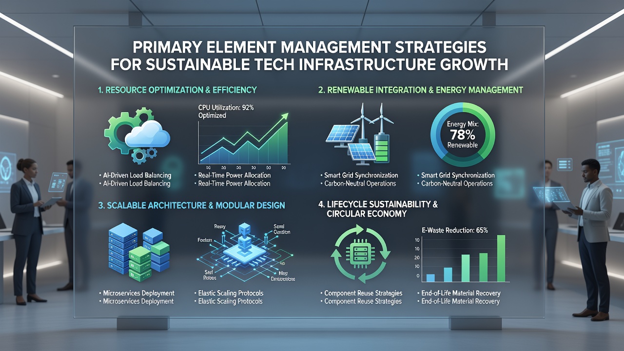 Detailed view of energy monitoring systems and cooling infrastructure in sustainable tech facilities